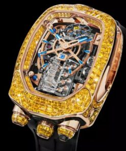 Jacob & Co. BUGATTI CHIRON TOURBILLON BAGUETTE YELLOW SAPPHIRES Watch Replica BU800.40.AB.UA.A Jacob and Co Watch Price