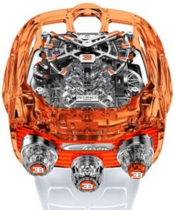 Jacob & Co. Bugatti Chiron Orange Sapphire 16 Sapphire Cylinder Piston Engine Tourbillon Watch Replica Jacob and Co Watch Price