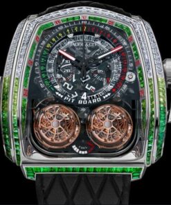 Jacob & Co. TWIN TURBO FURIOUS BAGUETTE WHITE DIAMONDS & TSAVORITES Watch Replica TT800.40.AA.UB.ABVEA Jacob and Co Watch Price