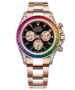 Rolex Daytona Rainbow 116595RBOW: Black Dial, Diamond Bezel, Oyster Bracelet, Rose Gold Watch