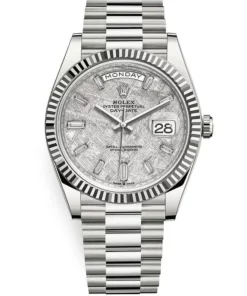 Rolex Day-Date 40 Presidential 228239 Fluted Bezel Baguette Diamond Meteorite Dial